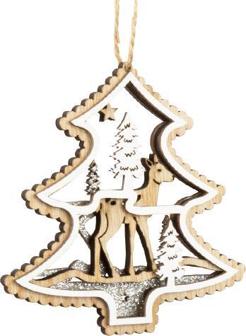 Produktbild Bekos Edler Holz-Baumschmuck mit Intarsien 3-teilig (3 -teilig)