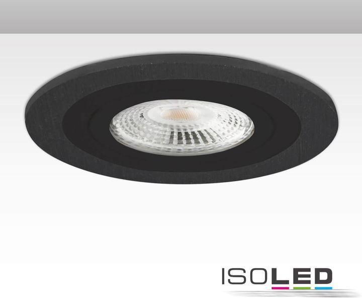 Produktbild Isoled Einbaurahmen rund, Lochausschnitt 80mm, schwarz + schwarz, für GU10/MR16 Spots