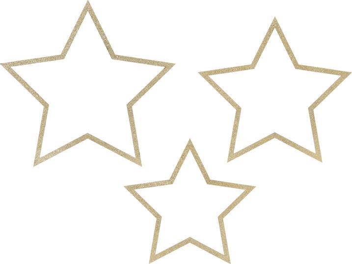 Productafbeelding Partydeco Hangende decoraties Sterren, mix (1 pkt / 3 st.)