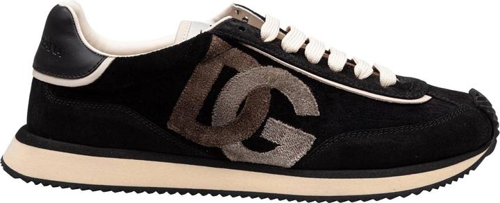 Dolce & Gabbana velvet and suede cushion sneakers color black and ivory (42)
