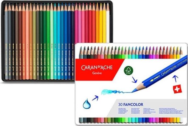 Image du produit Caran d'Ache Fancolor Farbstifte Metallschachtel (Multicolore, 30 x)