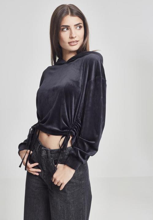 Immagine prodotto Urban Classics Felpa con cappuccio corta da donna in velluto (L)