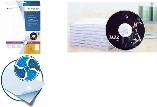 Produktbild HERMA Inkjet CD-Etiketten Maxi Ø Papier