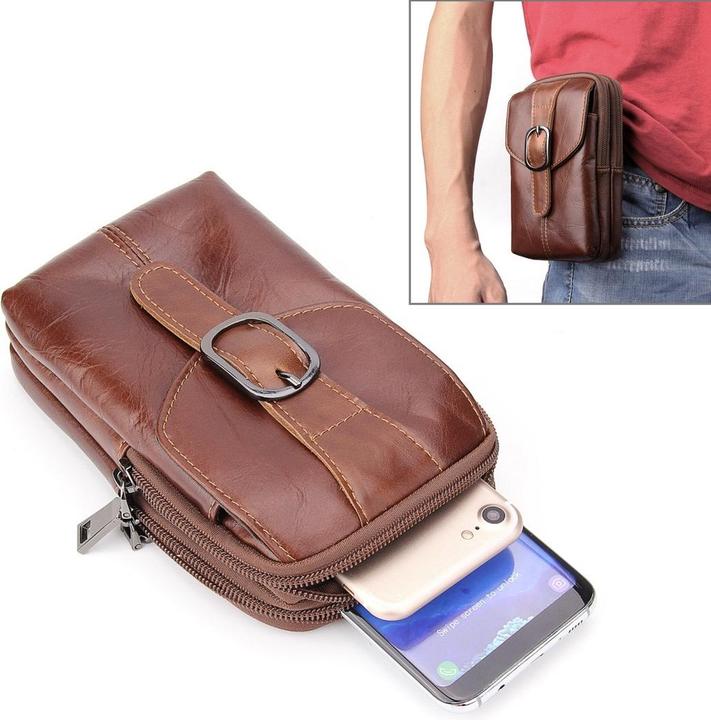 Immagine prodotto Cover-Discount Universale - Borsa da cintura con doppia cerniera marrone