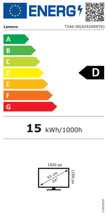 Energy Label Lenovo ThinkVision T24d-30 (1920 x 1200 pixels, 24")
