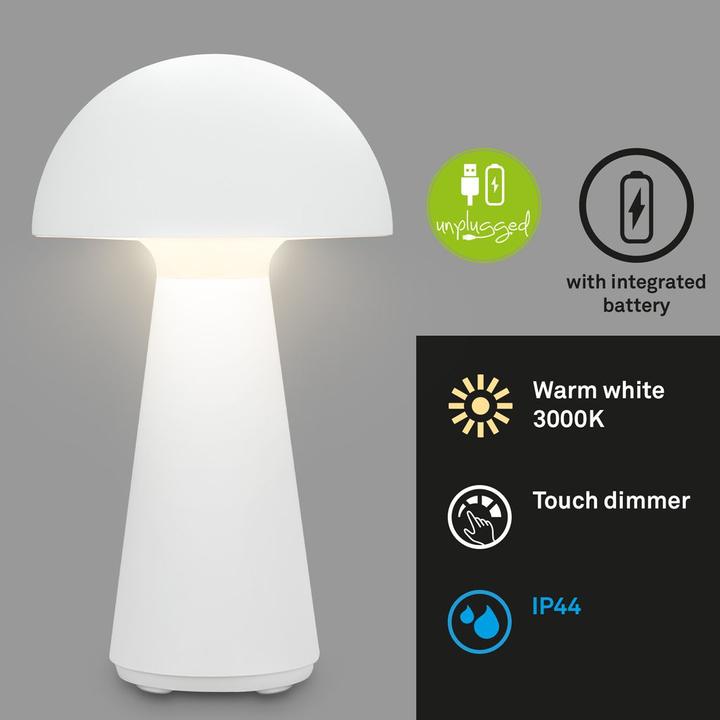 Actual product image Briloner Battery LED table lamp, white, 1xLED module/2.6W (300 lm)