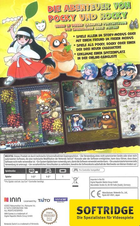 Productafbeelding ININ Games Pocky & Rocky hernomen (Switch, DE)