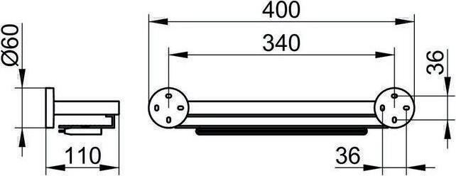 Actual product image Keuco Shower tray EDITION 90 vc/alu w glass squeegee 400mm