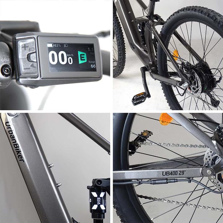 Actual product image Urbanbiker UB400 | Mountain E-Bike Full-suspension comfortable and powerful | Up to 140 km range