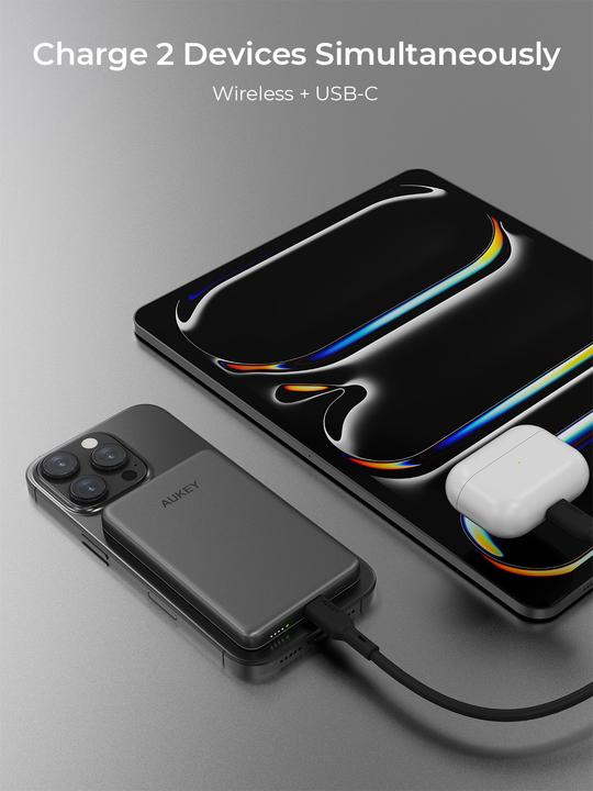 Produktbild Aukey MAG FUSION SLIM - Powerbank (5000 mAh, 18 W, 18 Wh)