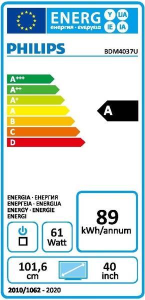 Energy Label Philips Brilliance BDM4037UW/00 (3840 x 2160 Pixels, 40")