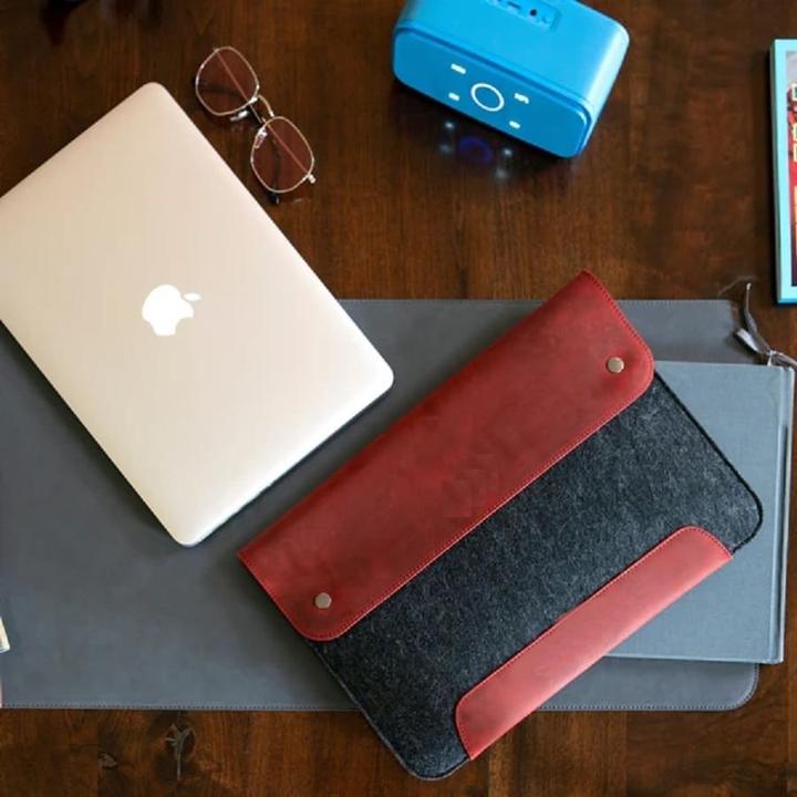 Produktbild Only-Bags.Store Leder- und Fleece-Tasche für Laptop, Laptop-Hülle 14 (14")