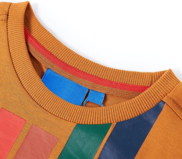 Immagine prodotto VidaXL Camicia da bambino a maniche lunghe ocra scuro 128,Materiale: 100 (128)