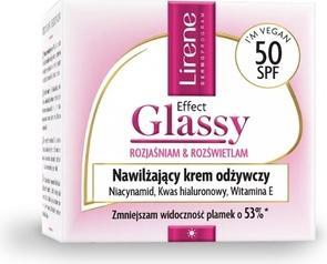 Actual product image Lirene Effect Glassy Moisturizing Nourishing Cream Spf 50, 50 Ml (Suntan cream, SPF 50, 50 ml)