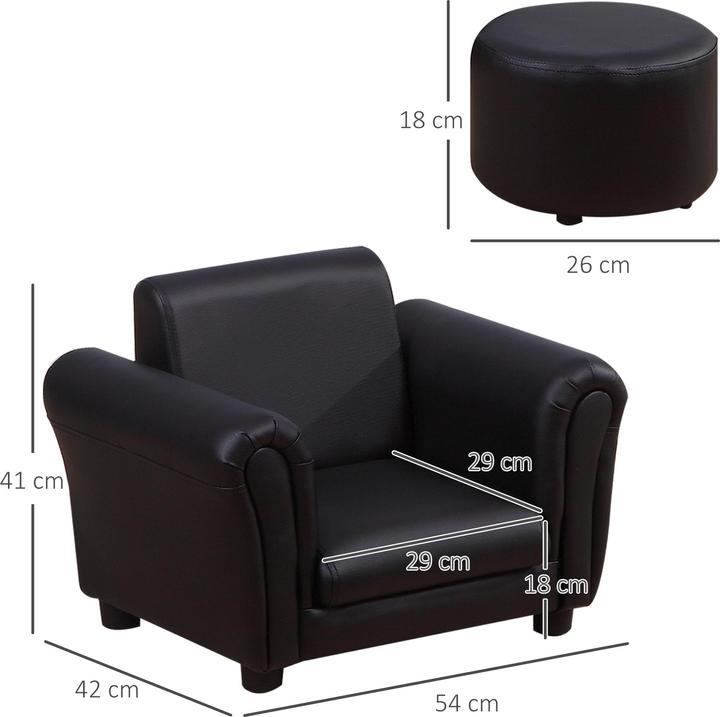 Actual product image Homcom Children's armchair with footstool (Child armchair)