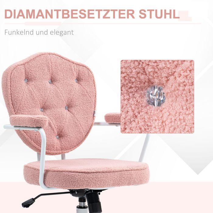 Produktbild Swisshandel24 Bürostuhl, Ergonomisch Schreibtischstuhl mit Wippfunktion, Drehbar, Rosa
