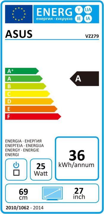 Etichetta energetica ASUS Vz279q (1920 x 1080 pixel, 27")