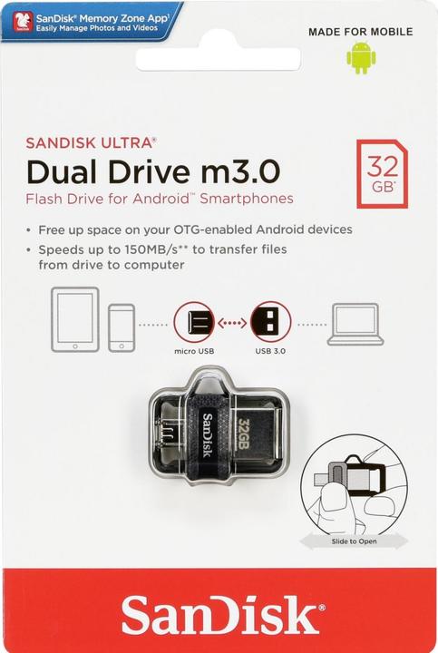 Image du produit SanDisk Ultra Dual Drive M3.0 (32 Go, USB-A)