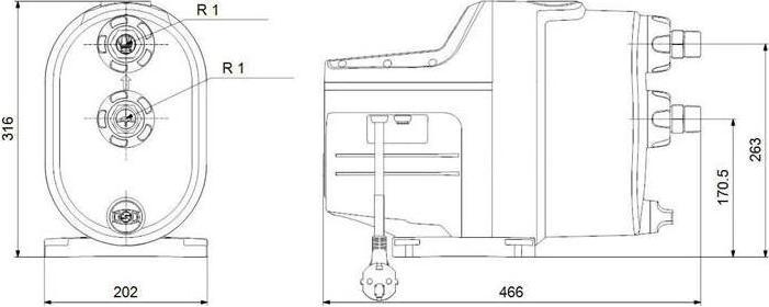 Produktbild Grundfos Hauswasserwerk 230 V 50 Hz, G 1" SCALA 1 5-55 (Hauswasserpumpe)