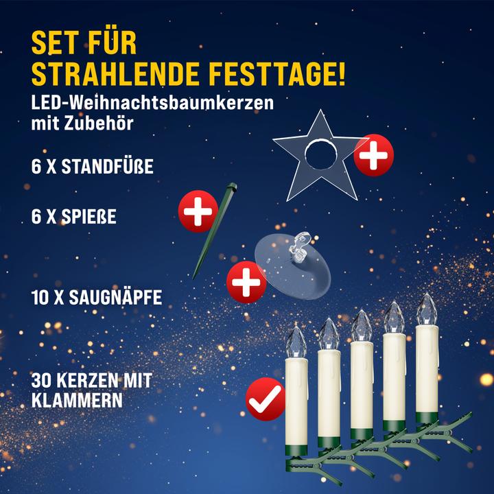 Produktbild Monzana Weihnachtsbaumkerzen (30 x)