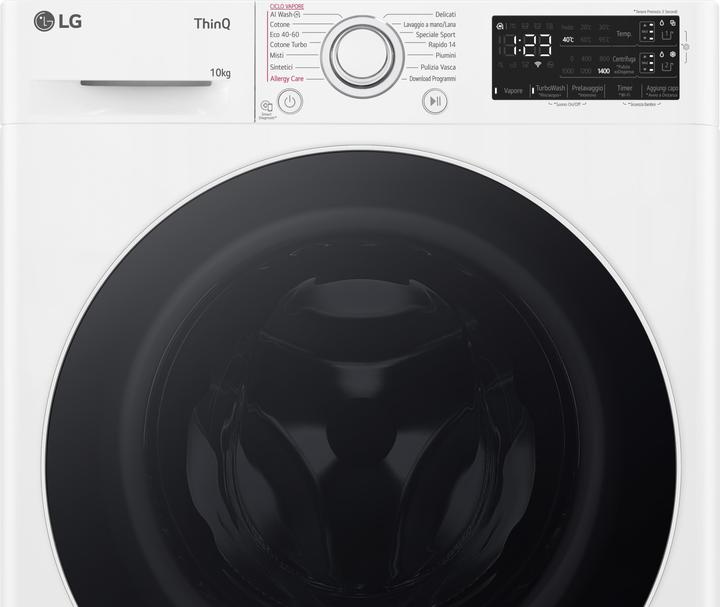 Image du produit LG F4R3710NSWW Lave-linge 10 kg AI DD, Classe A-10%, 1400 tr/min, Auto-dosage, Wi-Fi (10 kg, Gauche)