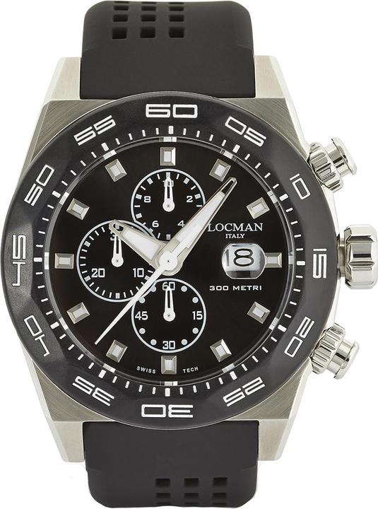 Locman Italy Herrenuhr Stealth Chronograph schwarz Ref. 0217 (Chronograph, 46 mm)