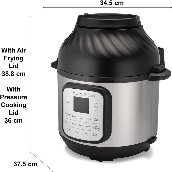 Produktbild Instant Pot Duo Crisp 7,6L multicooker met airfryer 11-in-1 - snelkookpan - pressure cooker - rijstkoker - s