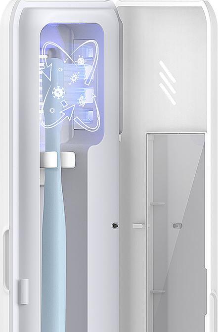 Actual product image Novidarte Toothbrush Sterilisation Box with Cosmetic Mirror USB