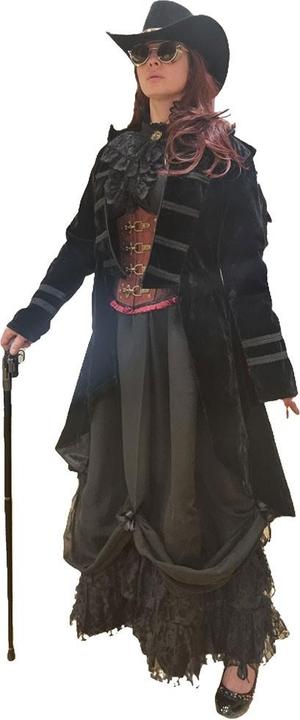 Image du produit Marjo Manteau fantaisie femme, velours avec capuche (M)