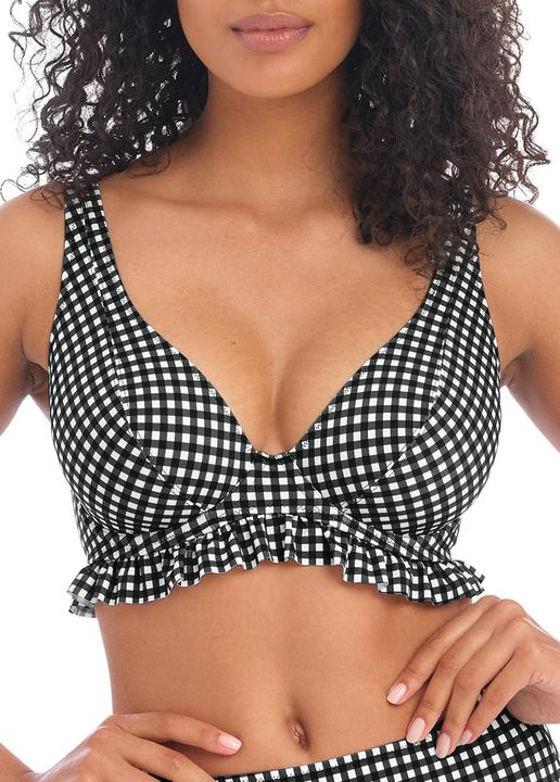 Actual product image 's underwired swimsuit top with straps check in