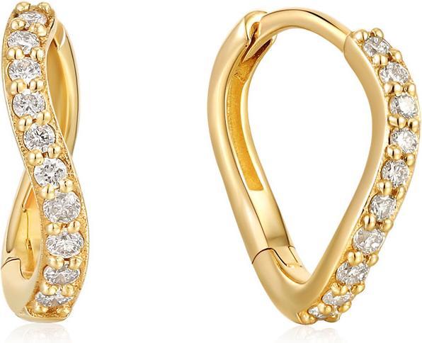 Ania Haie 14kt Gold Magma Diamond Huggie Ohrringe (14K Yellow Gold NATURAL DIAMOND)