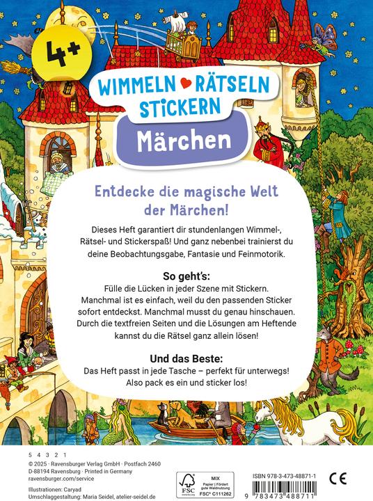 Image du produit Ravensburger Wimmeln, Rätseln, Stickern: Märchen