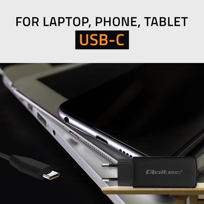 Produktbild Qoltec 52419 65 W GaN Super-Schnellladegerät | 5–20 V | 3–3 25 A | USB-C 3.1 (65 W)