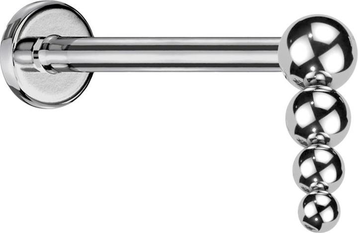 Immagine prodotto Star Piercing Micro labret con filettatura interna e sfere a goccia in argento (Titanio G23, senza ottone)
