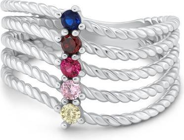 Produktbild Brilio Silver - Unique silver ring with colored zircons RI129W - Circuit: 50 mm (50)