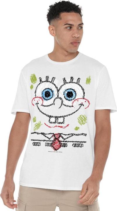 Actual product image Spongebob Squarepants Mens Scribble Smile T-Shirt (4XL)