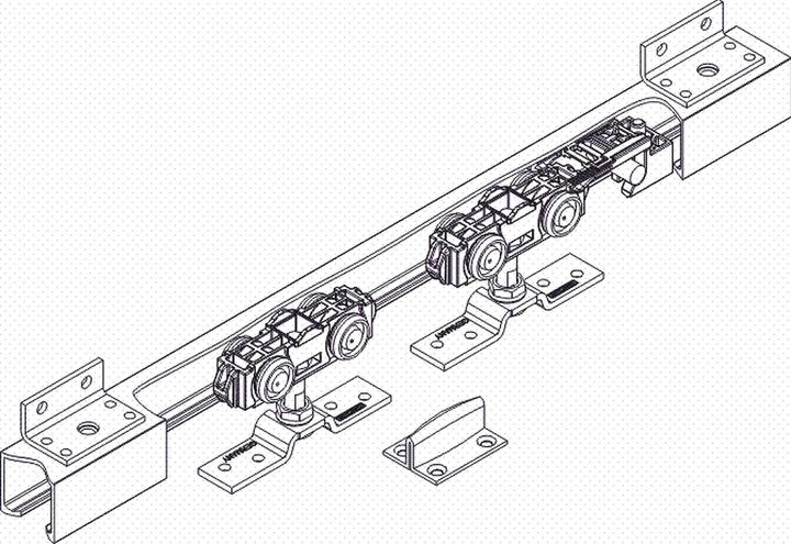 Image du produit Geze Schiebetürbeschlag,mit Laufschiene,Rollan 80 NT, 2800mm,FB max.1420