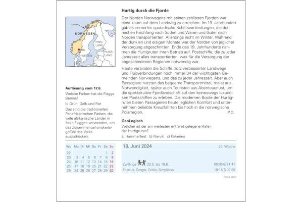 Produktbild Harenberg Reise Tagesabreisskalender 2024 (A4, Deutsch)