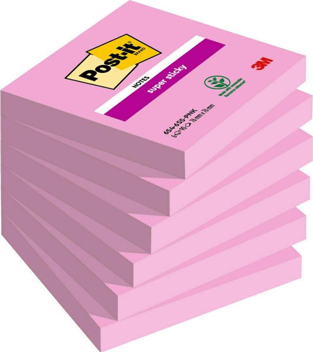 Immagine prodotto Post-it Super Sticky Sticky Notes rosa extra forte 6 blocchetti (76 x 76 mm)