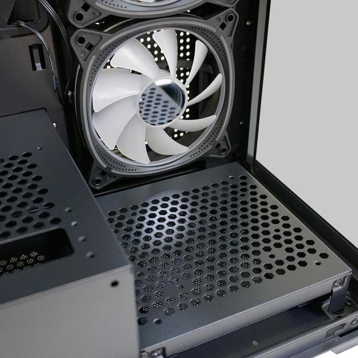 Actual product image LC-Power Housing MidiTower 715B black USB3.2/Audio,without power supply,SEAMLESS X (mATX, Mini-ITX, ATX)