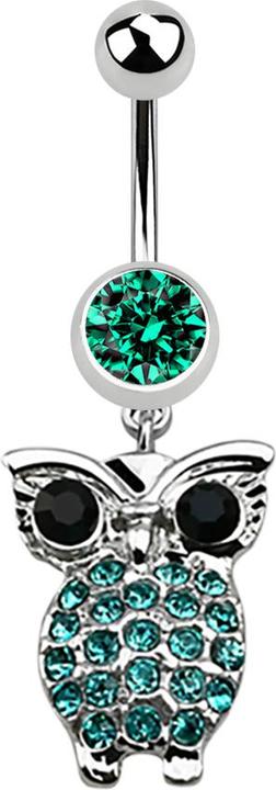 Immagine prodotto Star Piercing Banana in argento con ciondolo gufo e occhioni turchesi (Acciaio chirurgico 316L, senza ottone)