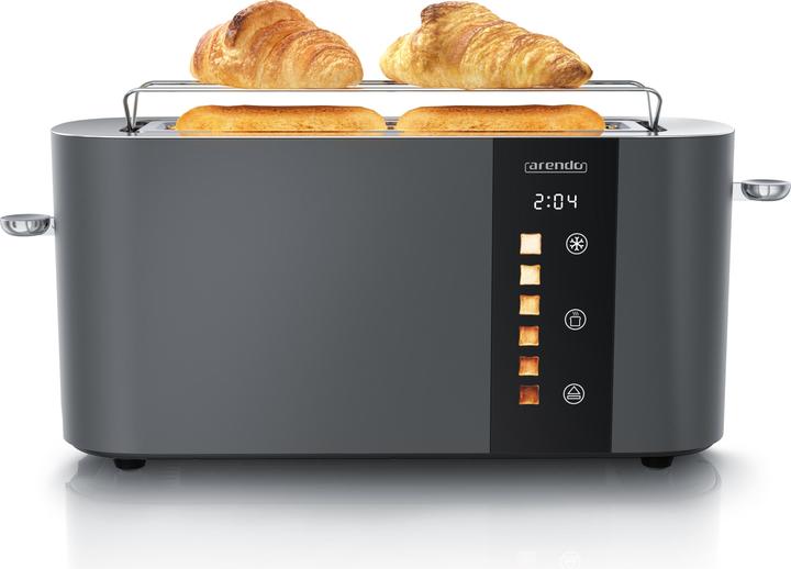 Actual product image Arendo Toaster Edelstahl 2 Scheiben Langschlitz, Restzeit & Bräunungsgradanzeige, Touch Display, 1000 W (EU plug)