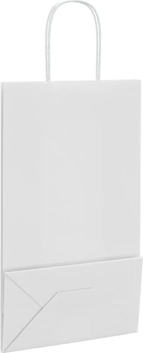 Produktbild VidaXL Kraftpapiertüten 250 Stk. mit Henkel Weiss 21x11x36 cm Papiertüte (Geschenktüte, 250 x)