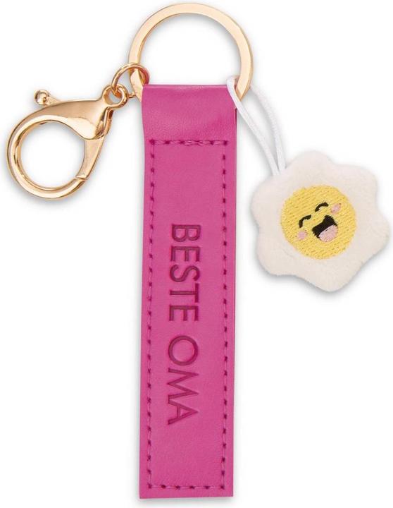 Produktbild Magni NICI Schlüsselanhänger Beste Oma Kunstlederband mit Blume pink 10cm