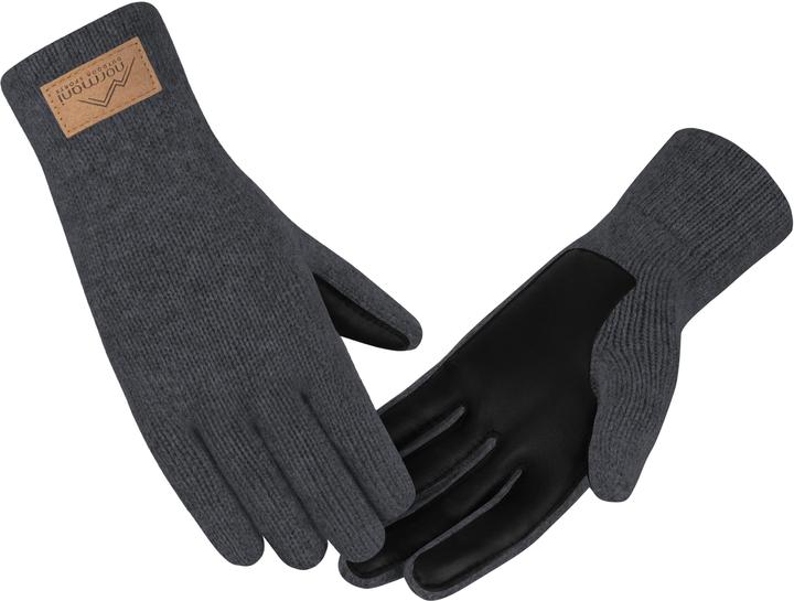 Produktbild Normani Herren Merino Strick-Fingerhandschuhe mit Schafleder "Leanyer" - 9635 (9.5)