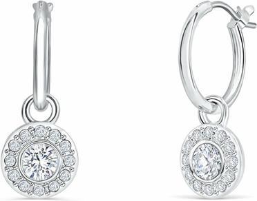 Crystalp Fashionable 2-in-1 Solitaire hoop earrings 40398.CRY. R
