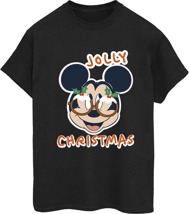 Disney Mickey Mouse Jolly Christmas Glasses TShirt (S)