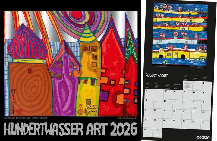 Image du produit Hundertwasser Broschürenkalender Art 2026 (30 x 30 cm, Couverture rigide, Anglais, Français)