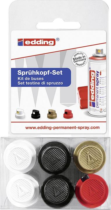 Produktbild Edding Spraykopfset (Weiss, Gold, Black, Schwarz, Rot, Red, White)