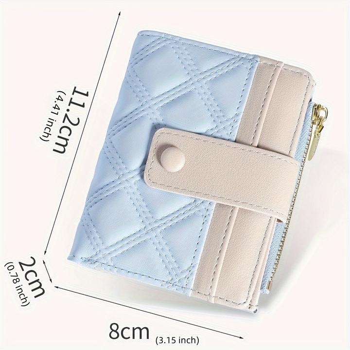 Only-Bags.Store Neue gesteppte Brieftasche mit Reissverschlusstasche und Schnallenverschluss, perfekt für Geschenke